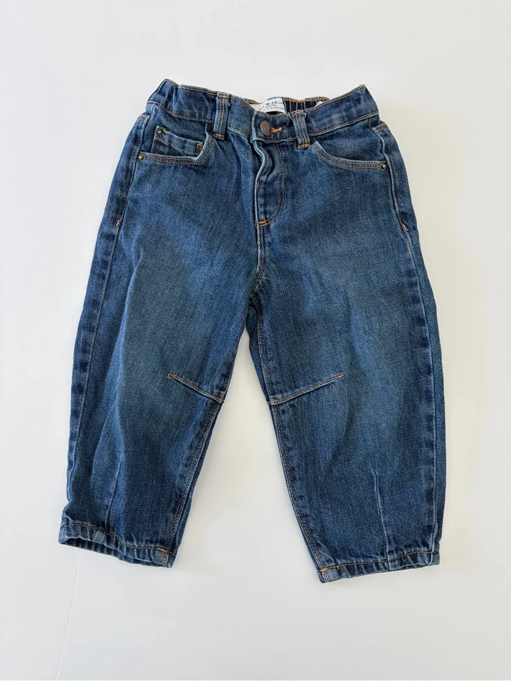 Zara Baby Denim Barrel Leg Jeans Size 18-23 Months Cute Stylish Casual